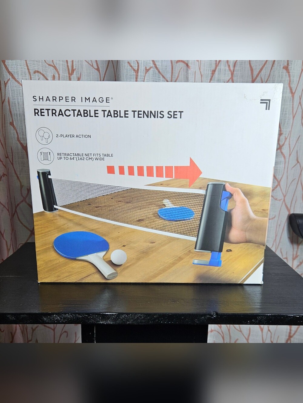 Sharper Image Retractable Table Tennis Set - Blue